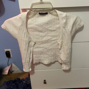 White button up t-shirt